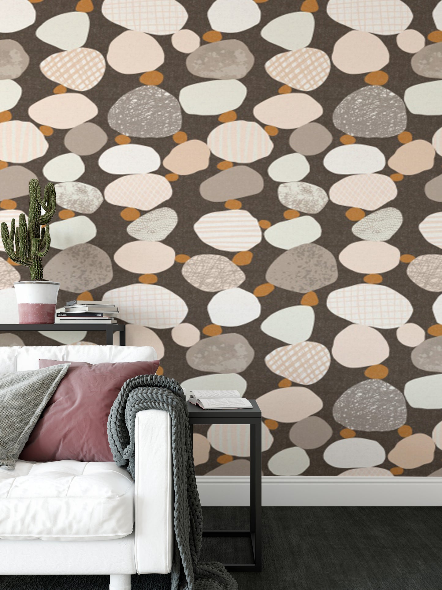 Stylish wallpaper with subtle pebbled texture
