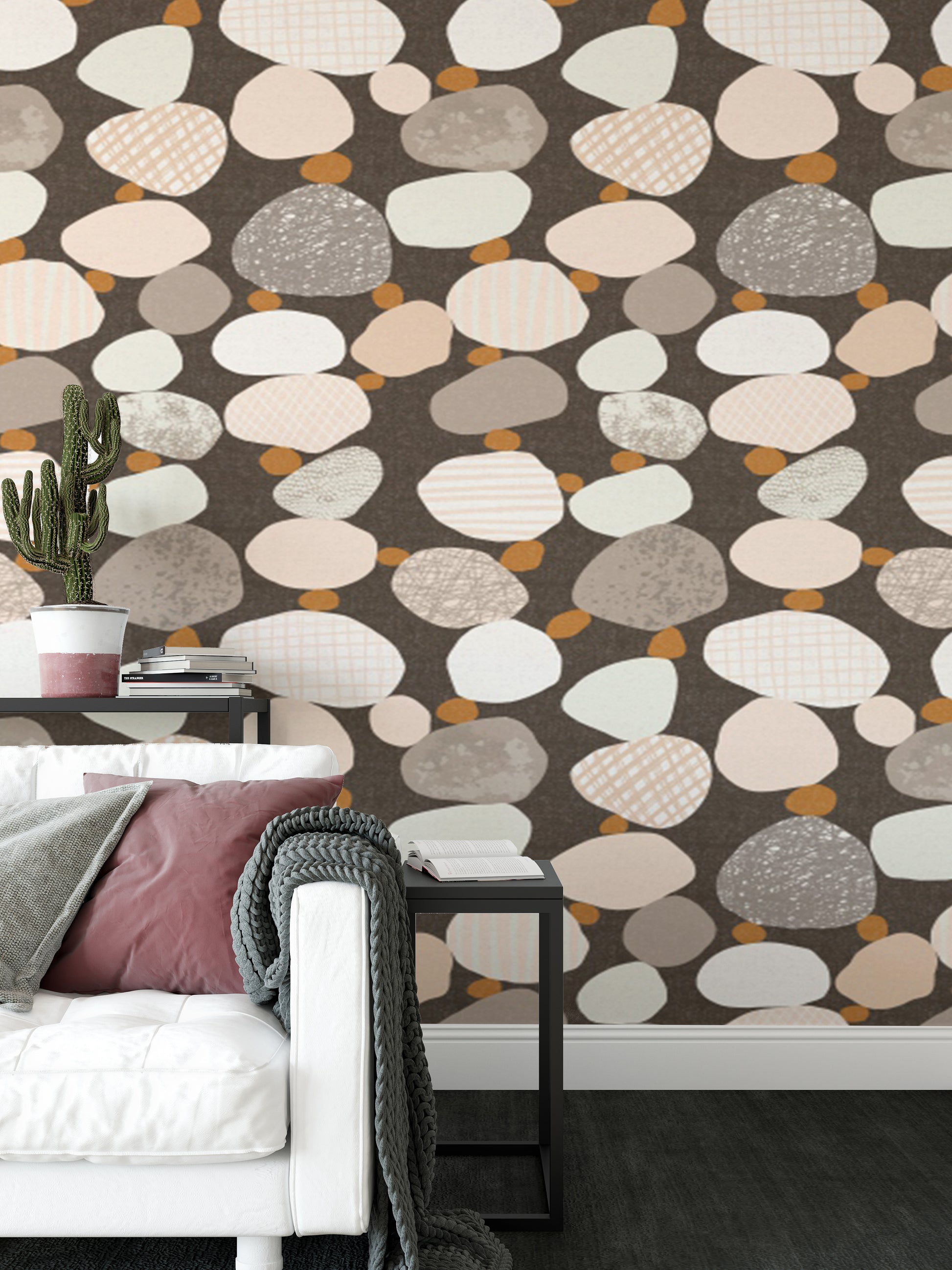 Stylish wallpaper with subtle pebbled texture