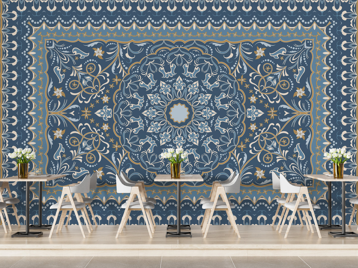 Elegant Persian carpet wallpaper mural design