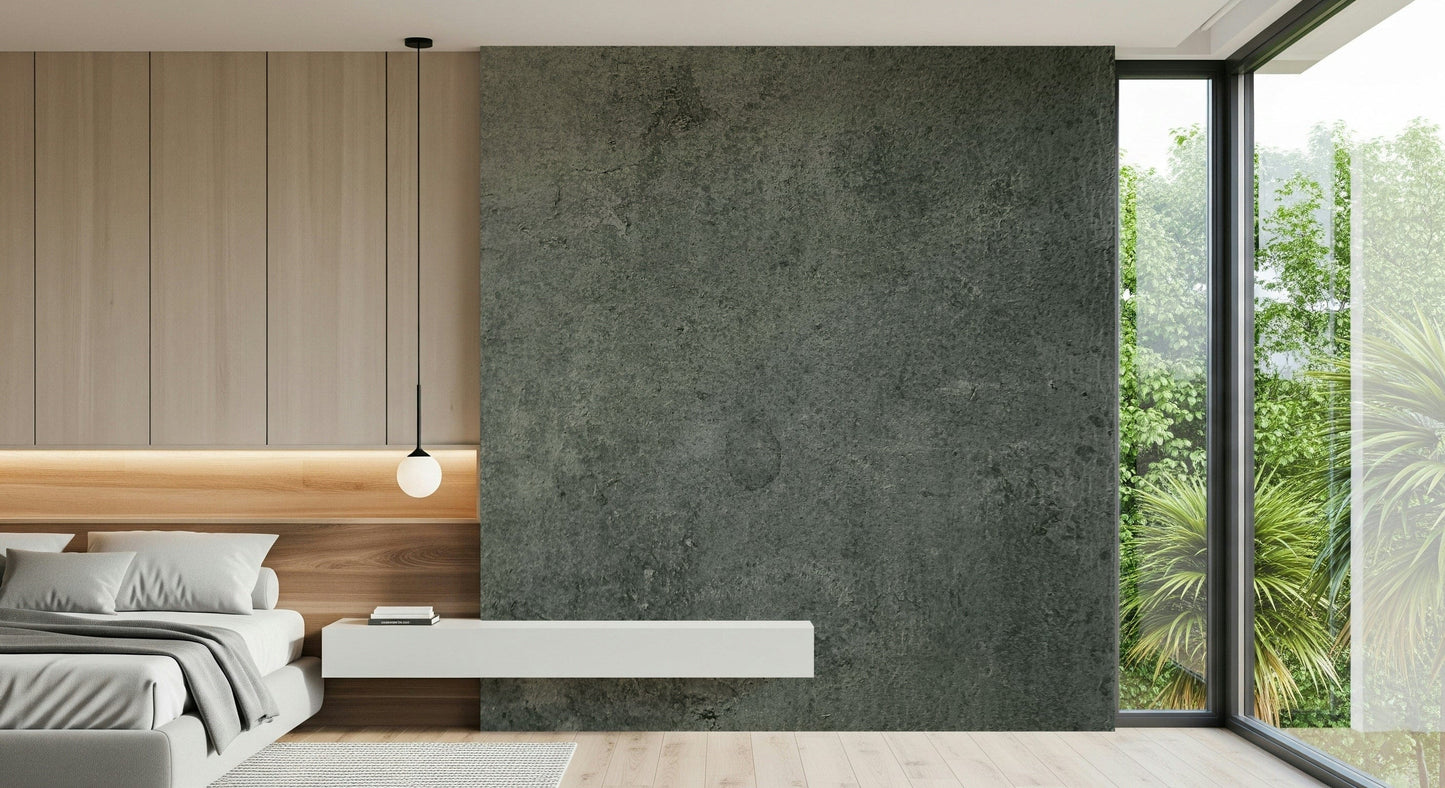 Vintage Petrol Leather Wall Mural – Elegant aged leather design with dark teal hues and natural texture for modern interiors.