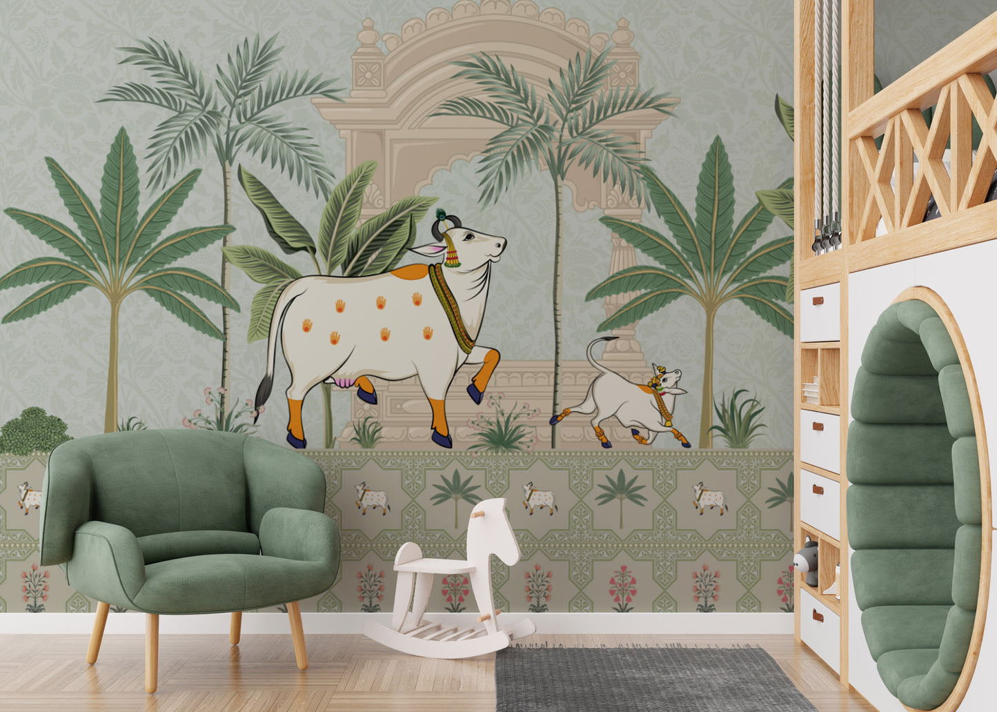 Pichwai Sacred Cow creepy wallpaper
