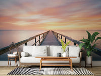 Large scale pier to dreams wall mural installed on a feature hallway wall.
