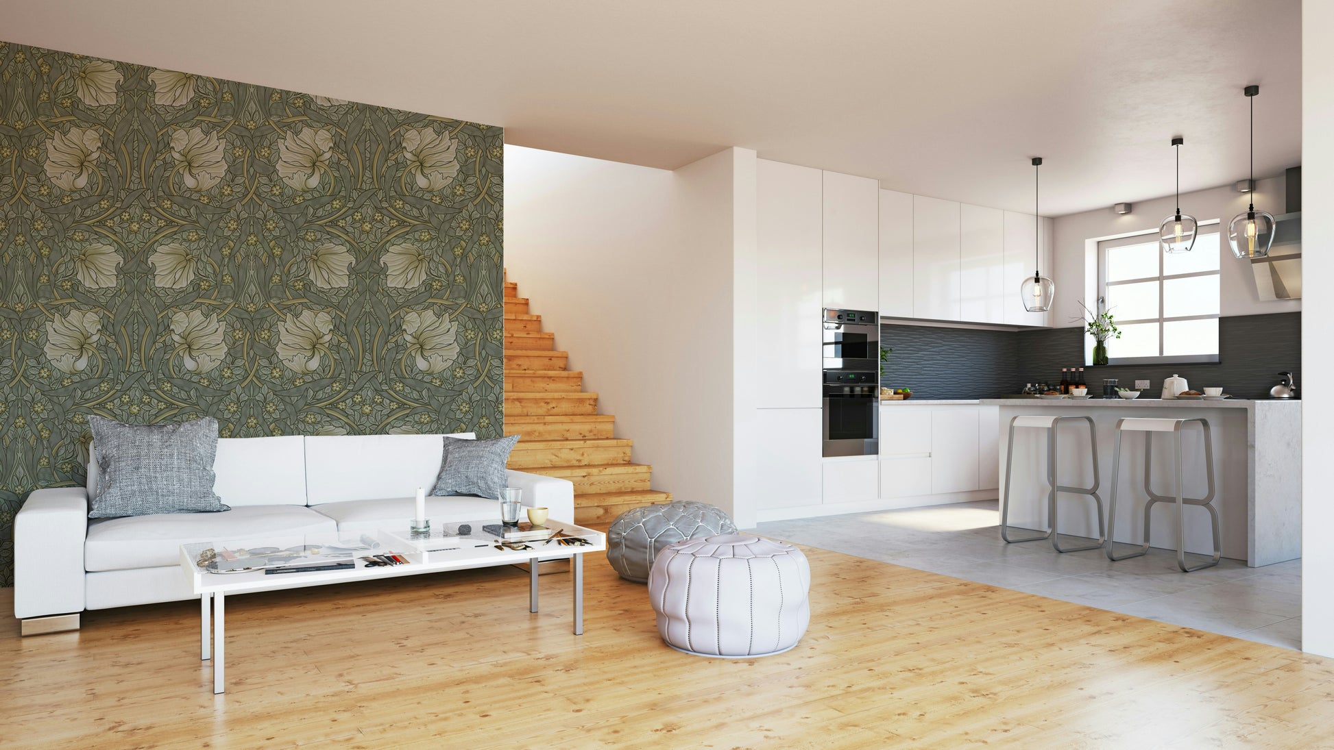 Handcrafted William Morris wallpaper

