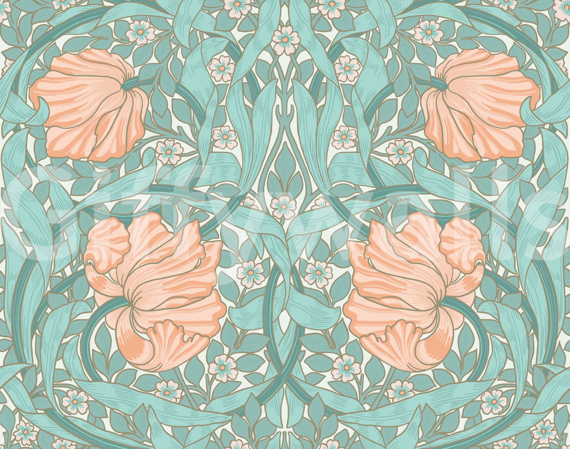 Vintage floral wallpaper for interiors

