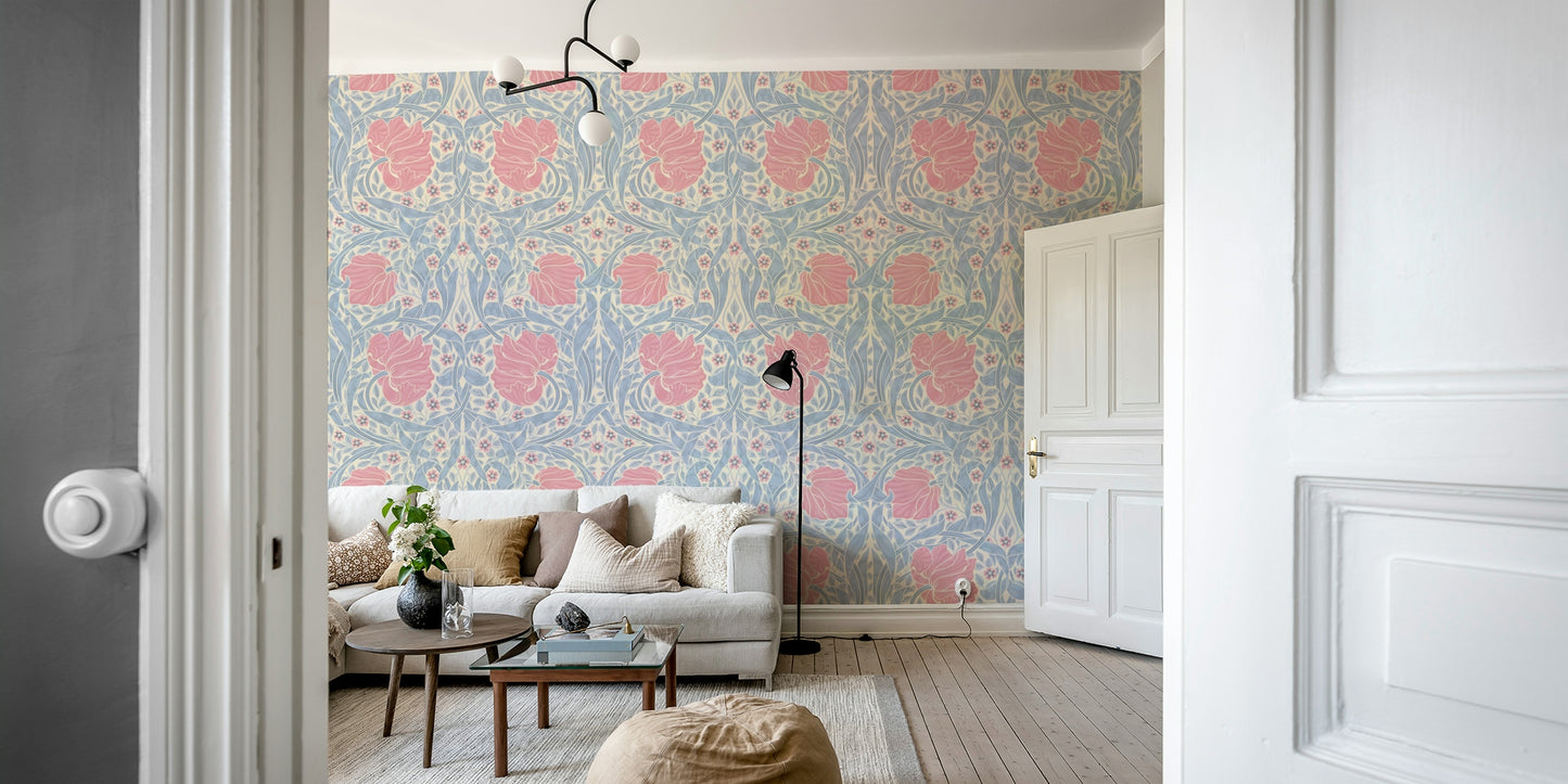 Elegant floral wallpaper for living rooms

