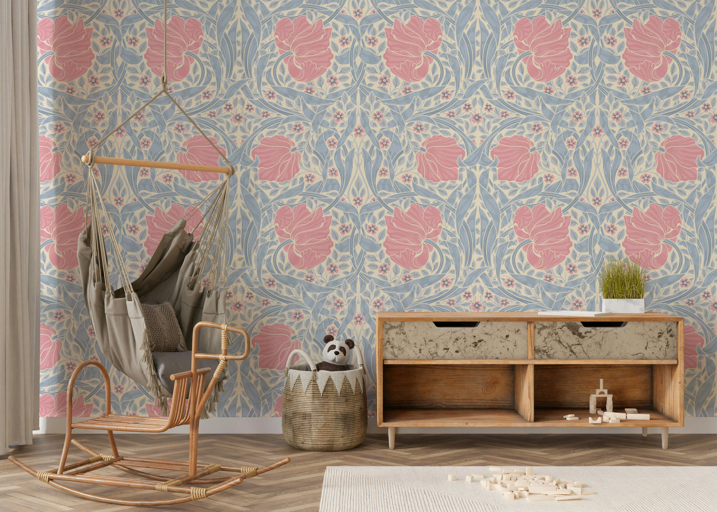 Victorian floral wallpaper design

