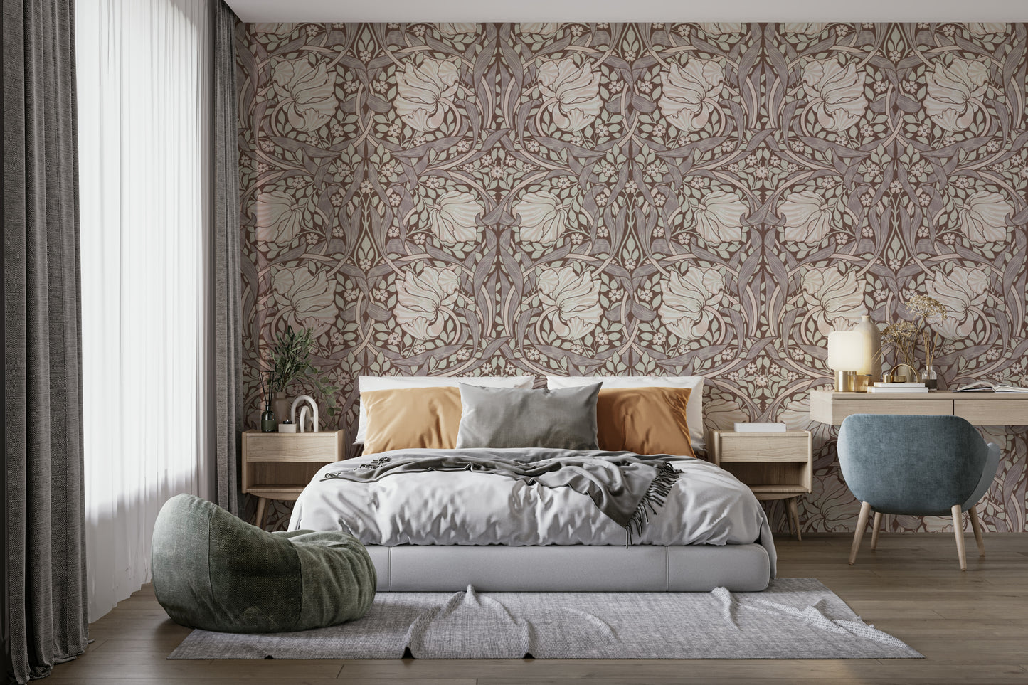 Handcrafted William Morris wallpaper

