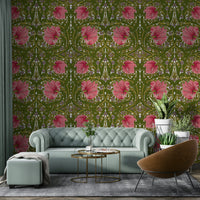 Classic floral wallpaper with pimpernel flowers

