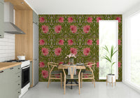 Nature-inspired floral mural for bedroom walls

