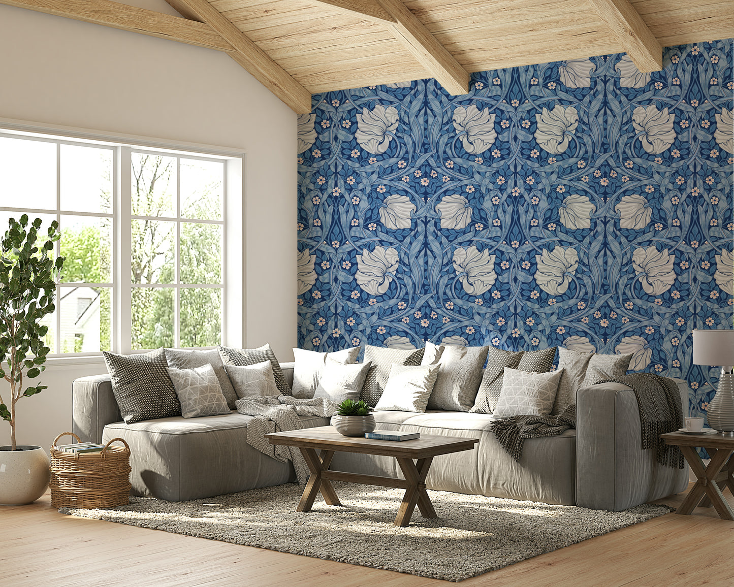 Nature-inspired wallpaper with pimpernel floral design

