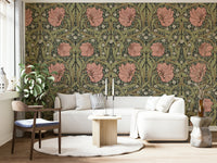 Peel and stick wallpaper with pimpernel pattern

