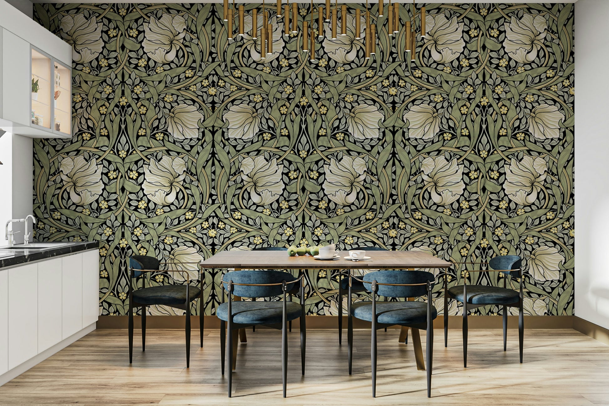 Timeless William Morris wallpaper for cozy interiors

