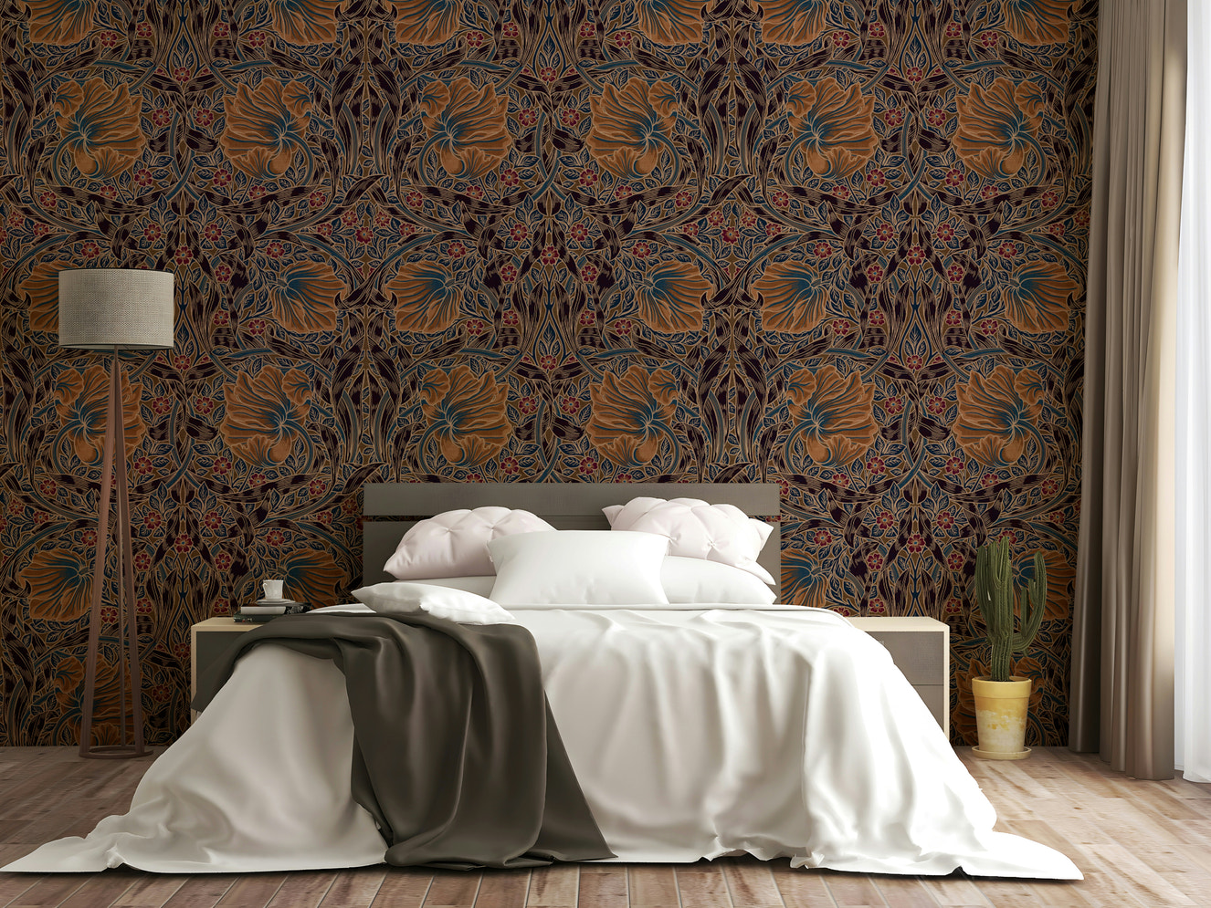 Victorian floral wallpaper design

