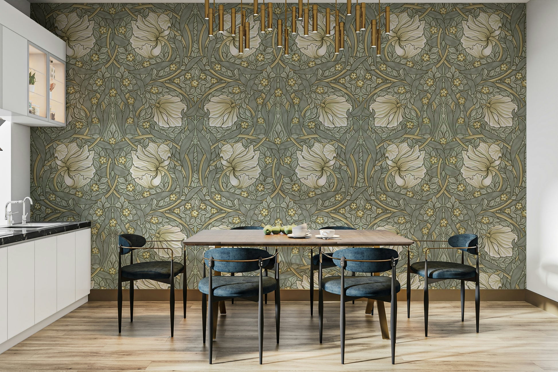 Victorian floral wallpaper design

