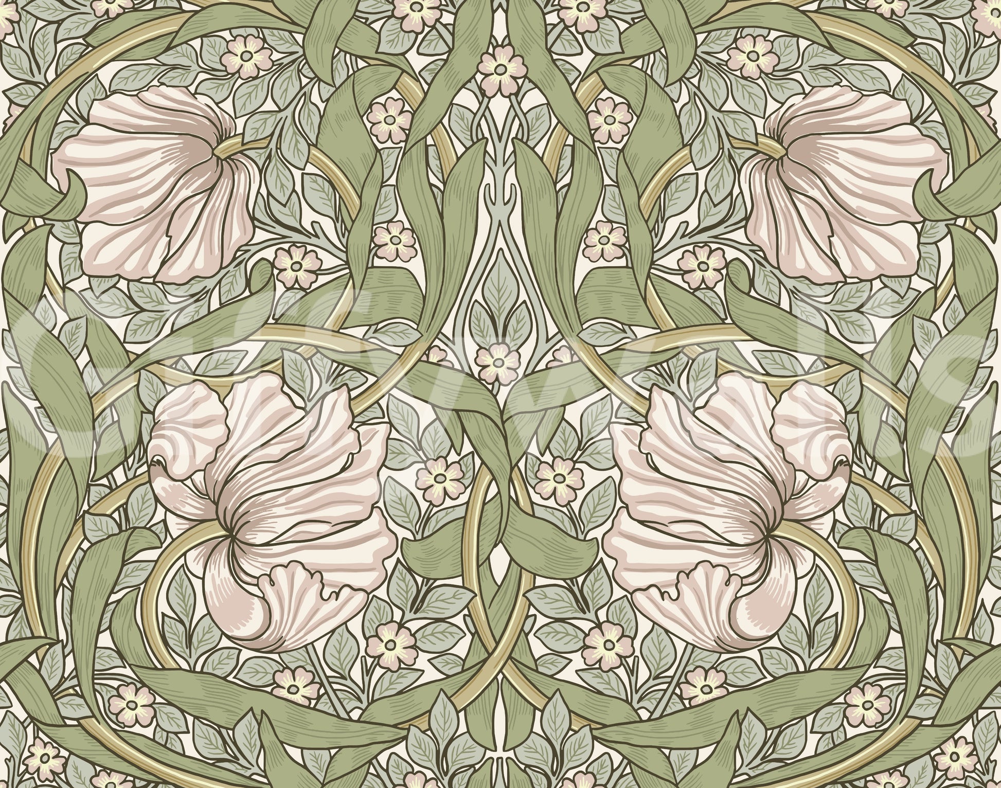 Vintage floral wallpaper for interiors

