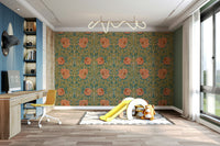 Traditional botanical wallpaper design

