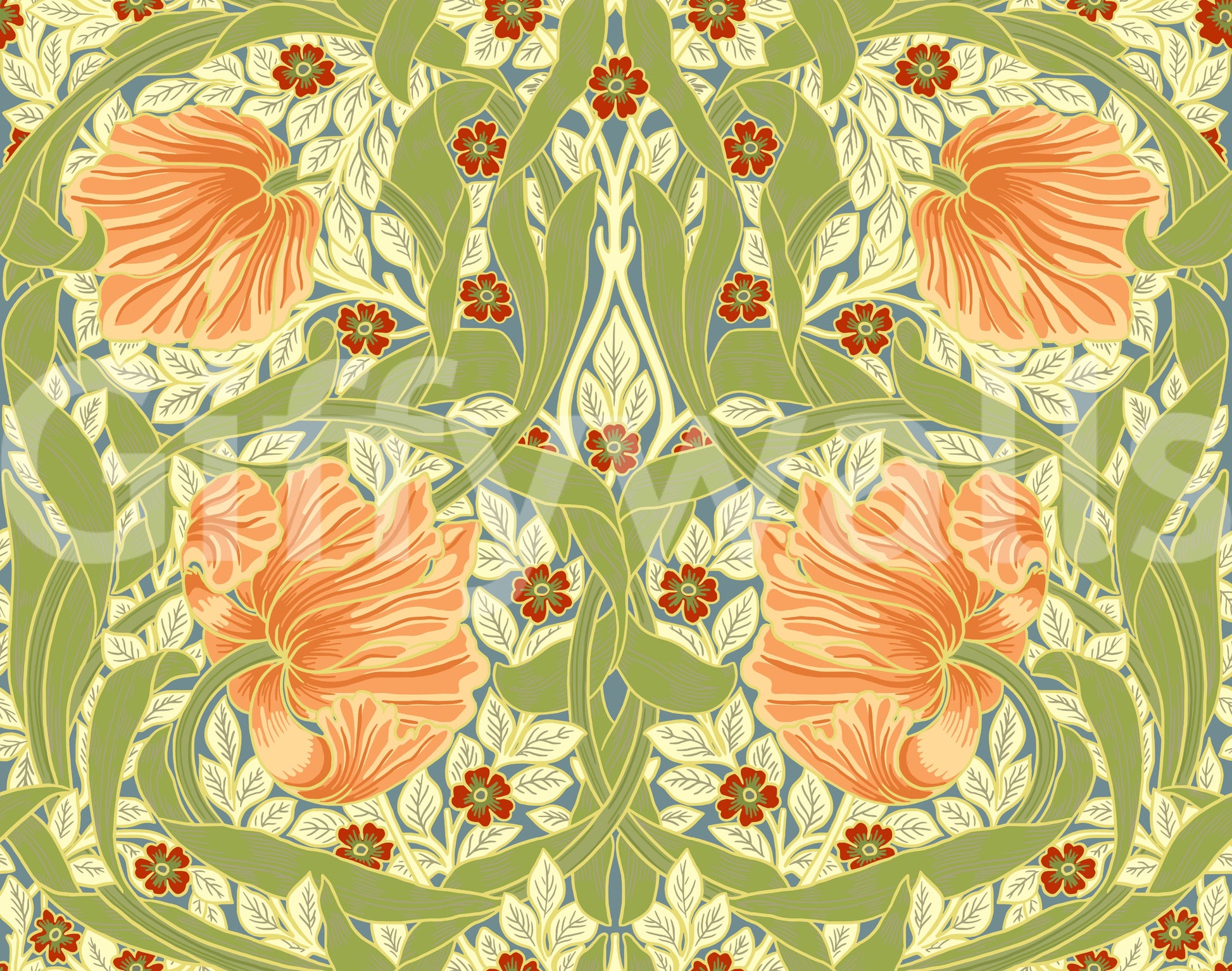 Vintage floral wallpaper for interiors

