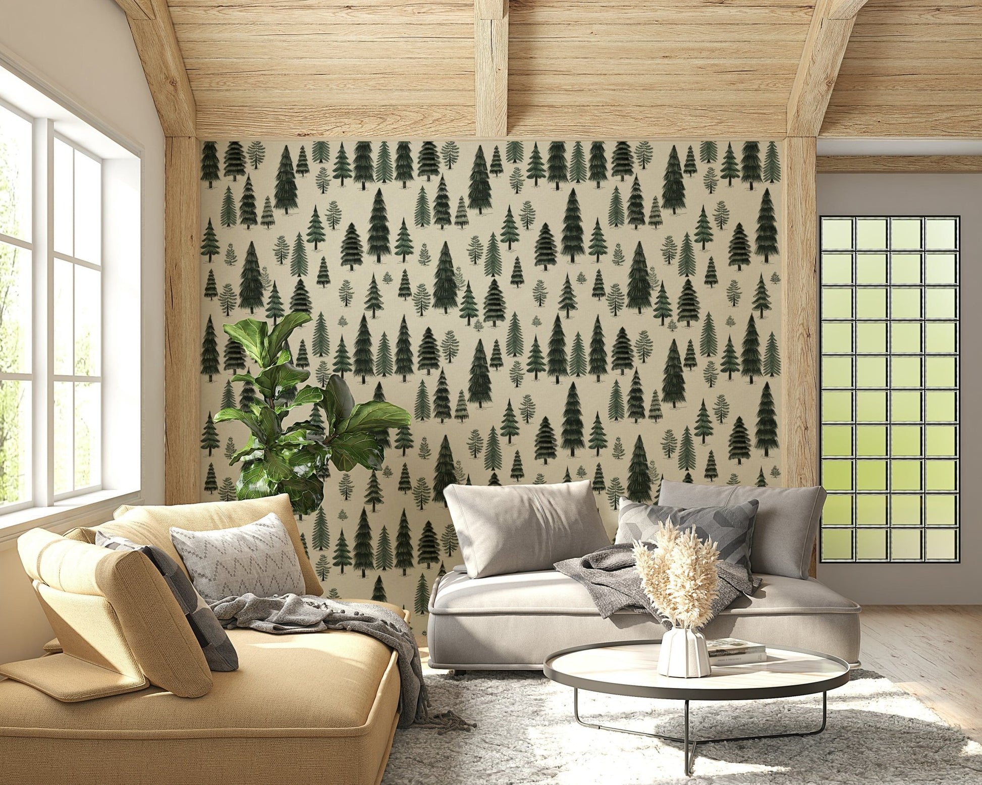 Hide Leather Texture Wallpaper – Realistic aged leather design in warm hide tones, perfect for cozy interiors.
