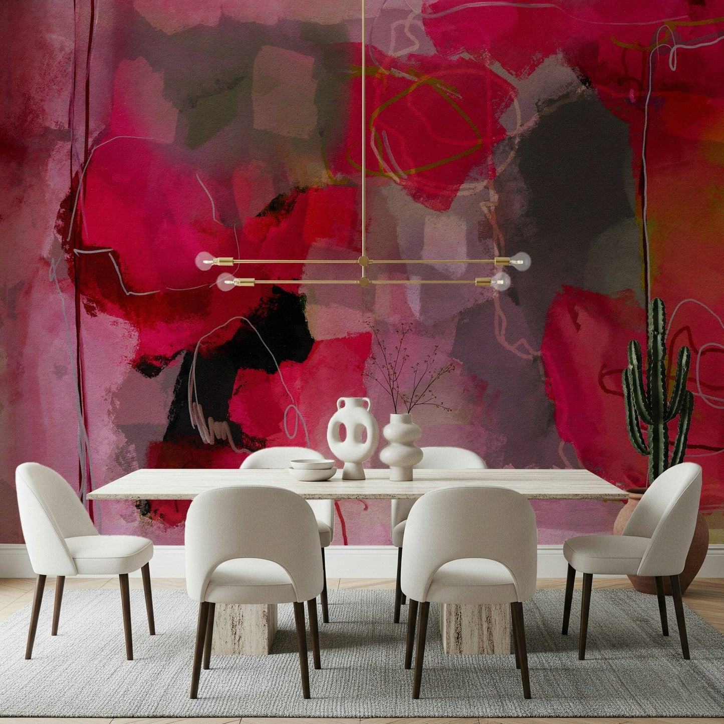 Pastel Pink Abstract Wallpaper – Subtle and dreamy abstract patterns in soft pink shades for contemporary interiors.