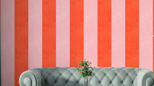 Pink and Red Stripes Linen Texture Wallpaper
