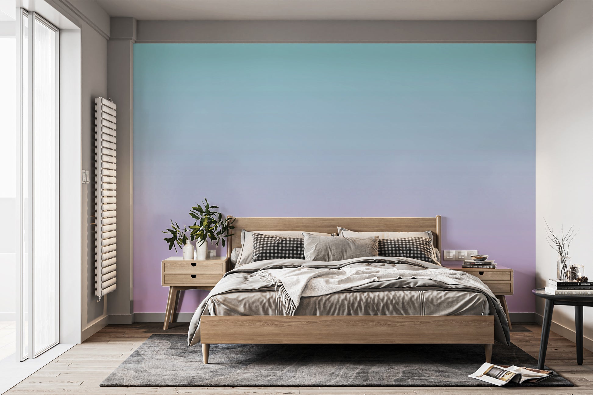 Pink and Blue Ombre Wallpaper Mural - Giffywalls