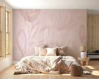 Pink Blush Flowers Wallpaper Mural - Giffywalls