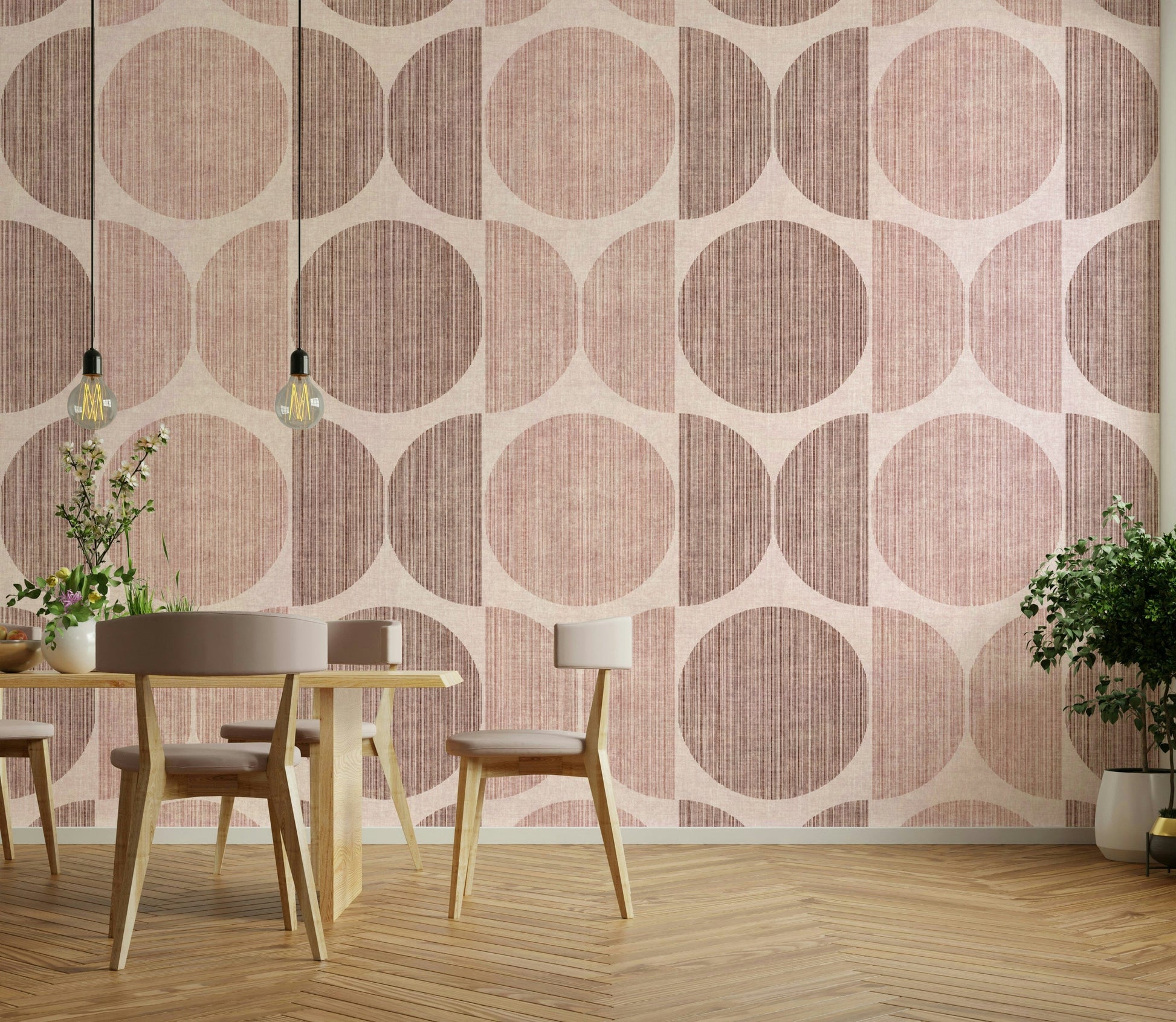 A classic geometric circle wallpaper for walls.
