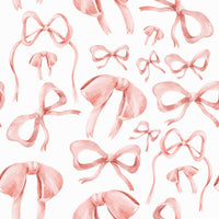 Adorable pink feminine ribbon wallpaper pattern.