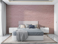 Tranquil pink brick serenity wall mural for relaxation

