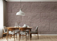 Realistic wall mural featuring textured red brick surfaces