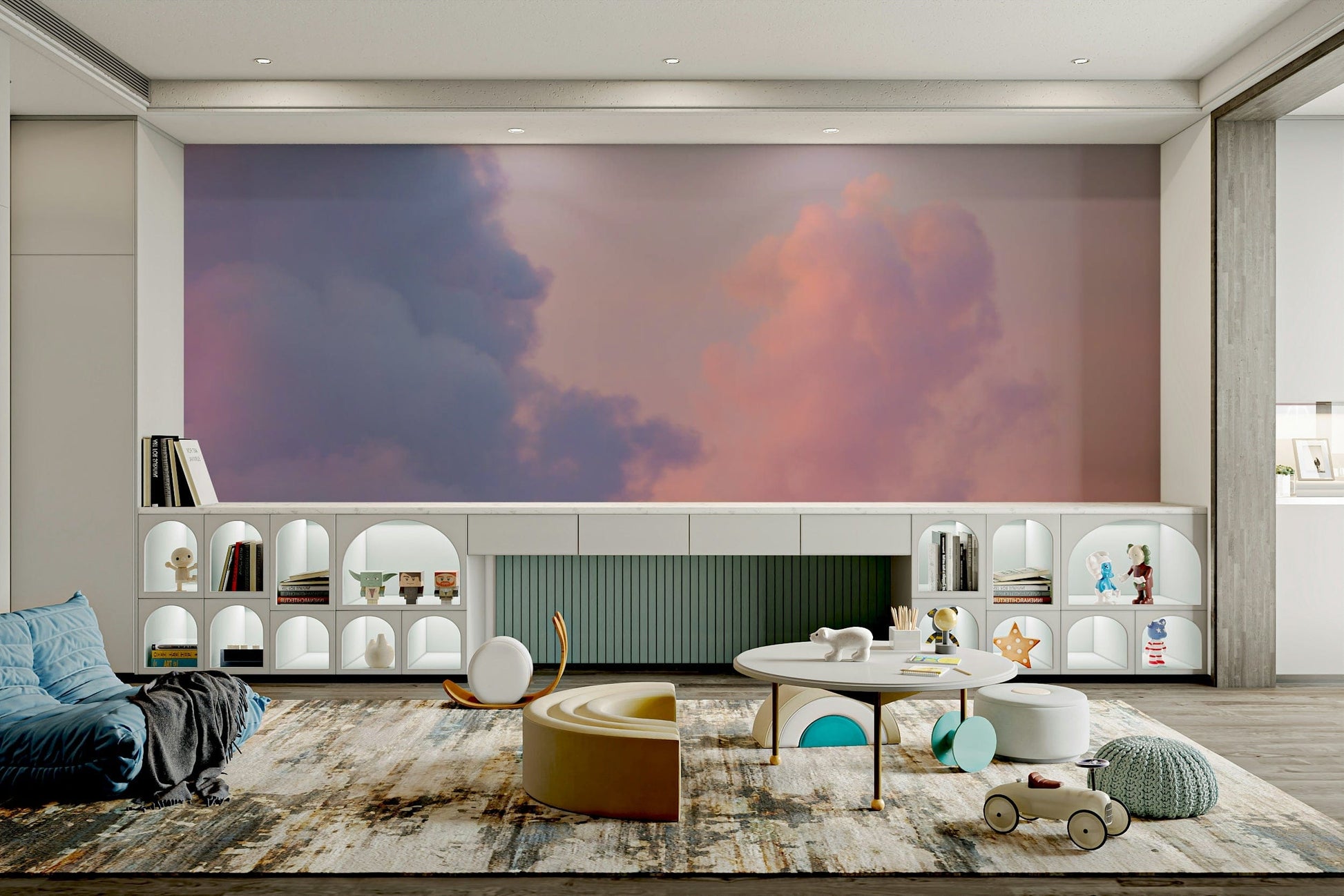 Pink Cloud sky mural