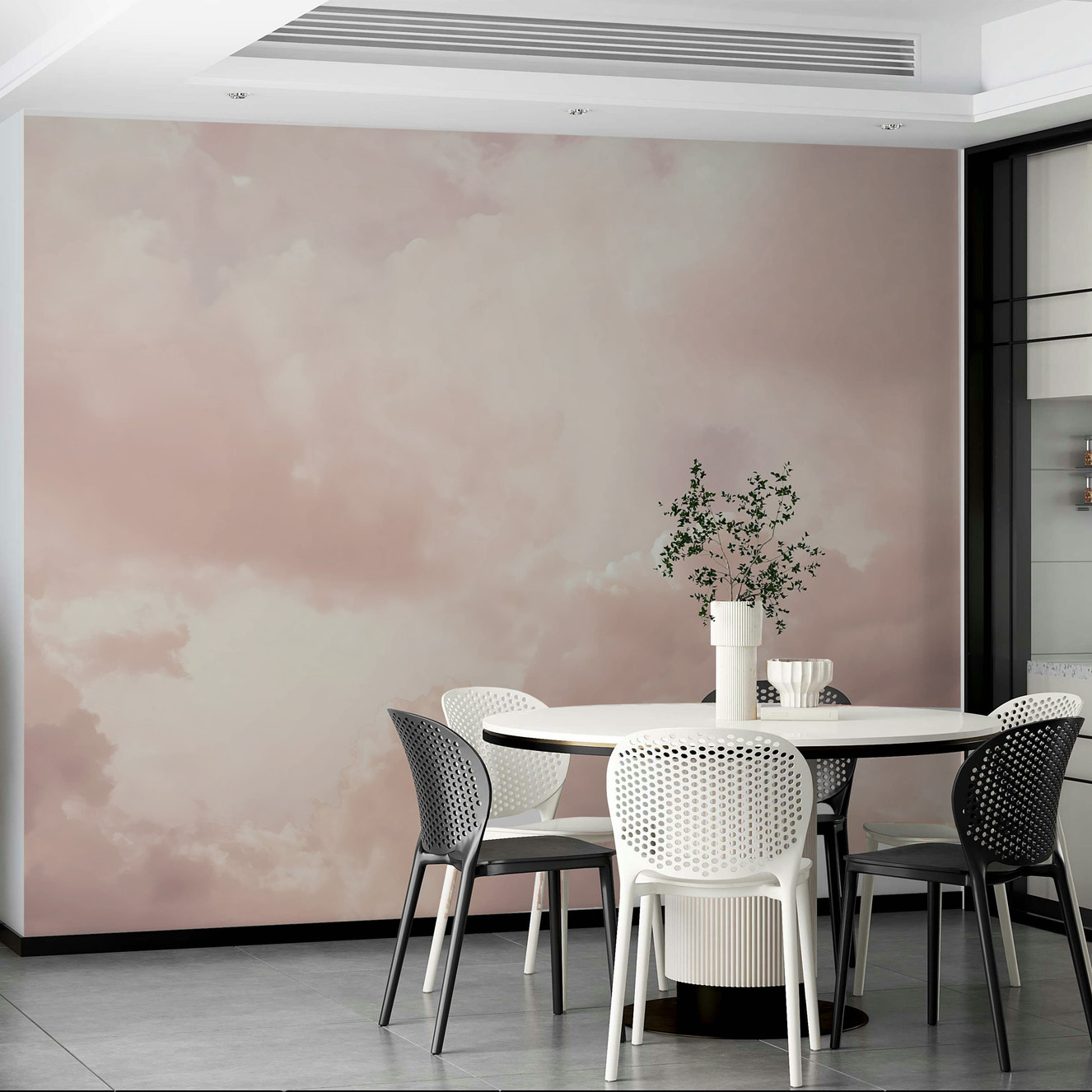 Wall mural showing a quiet sky scene

