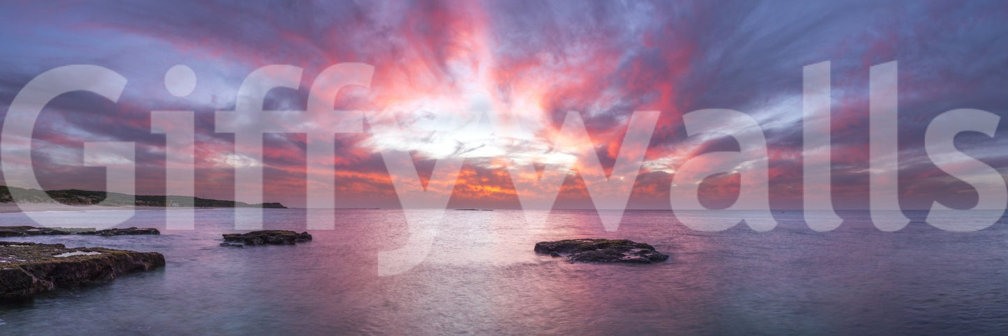 The wallpaper has a smooth, non-reflective matte finish.

