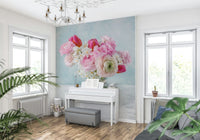 Pink Floral Bloom Wall Mural