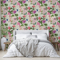 Pink Floral botanical mural wallpaper

