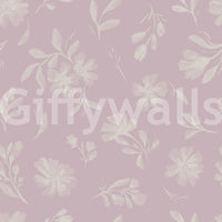 Dreamy Pink Whisper Florals wall mural muted violet tones