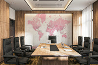 Peel and stick pink global map wallpaper

