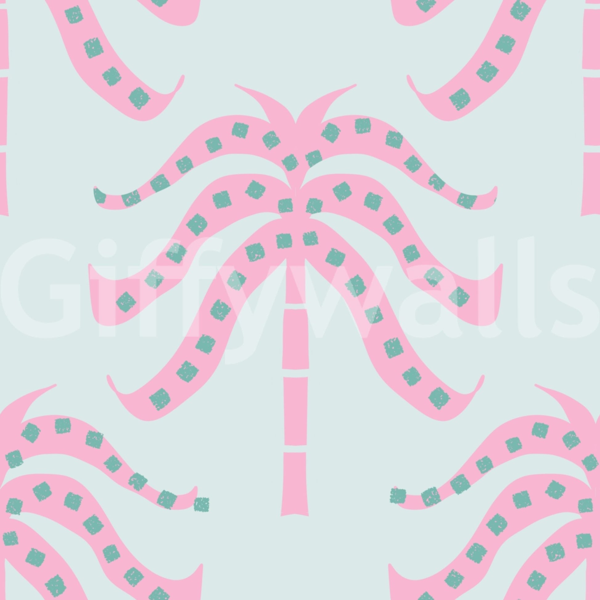 The palm fronds are a central focus of the image.

