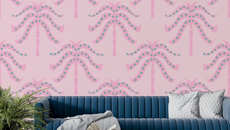 The palm fronds are a central focus of the image.

