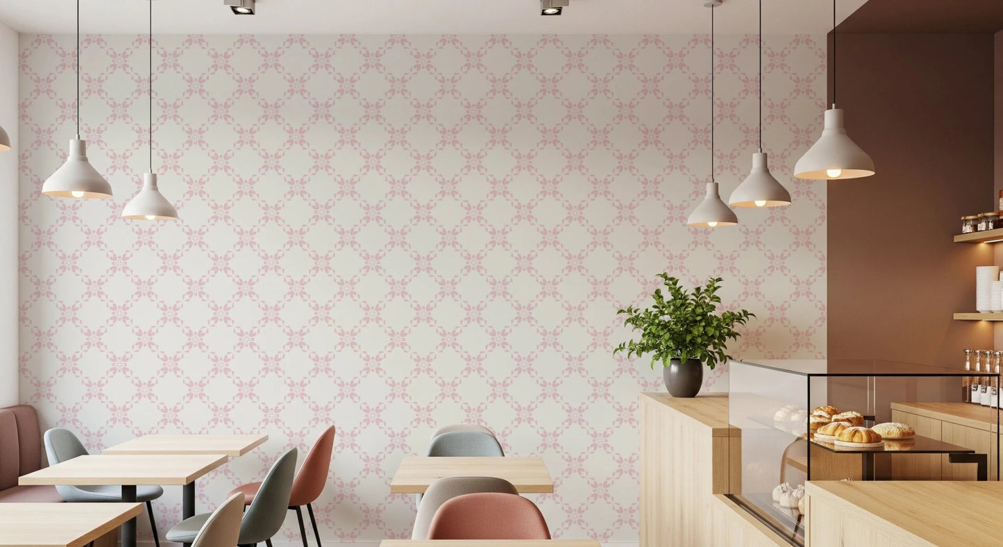 Pink Petal Lattice Wallpaper⁠