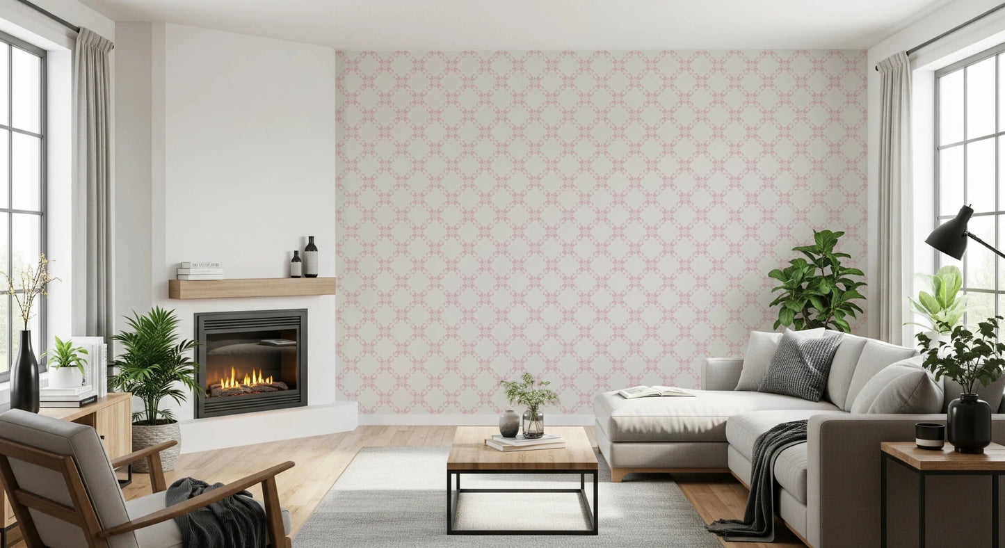 Pink Petal Lattice Wallpaper⁠