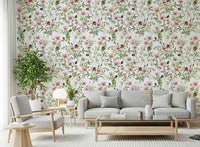 Premium wallpaper, blush pink flower elements, lovely décor Blossom Hues.