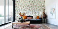Peel and stick wallpaper, spring flower print, full bloom Blossom Hues.