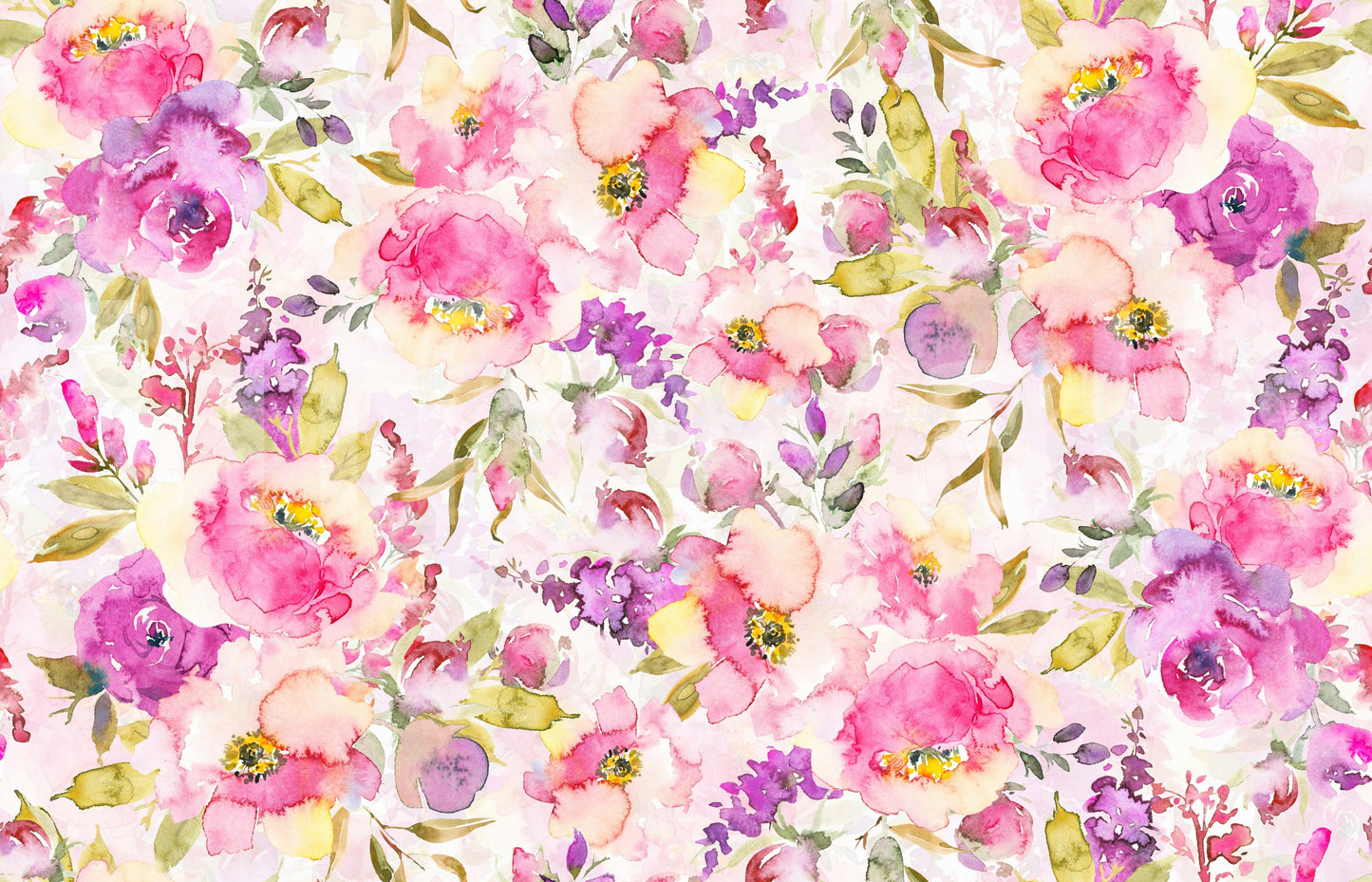 Beautifully rendered blush and violet wallpaper design.