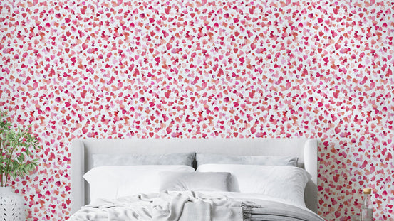 Pink and red heart wallpaper with love theme

