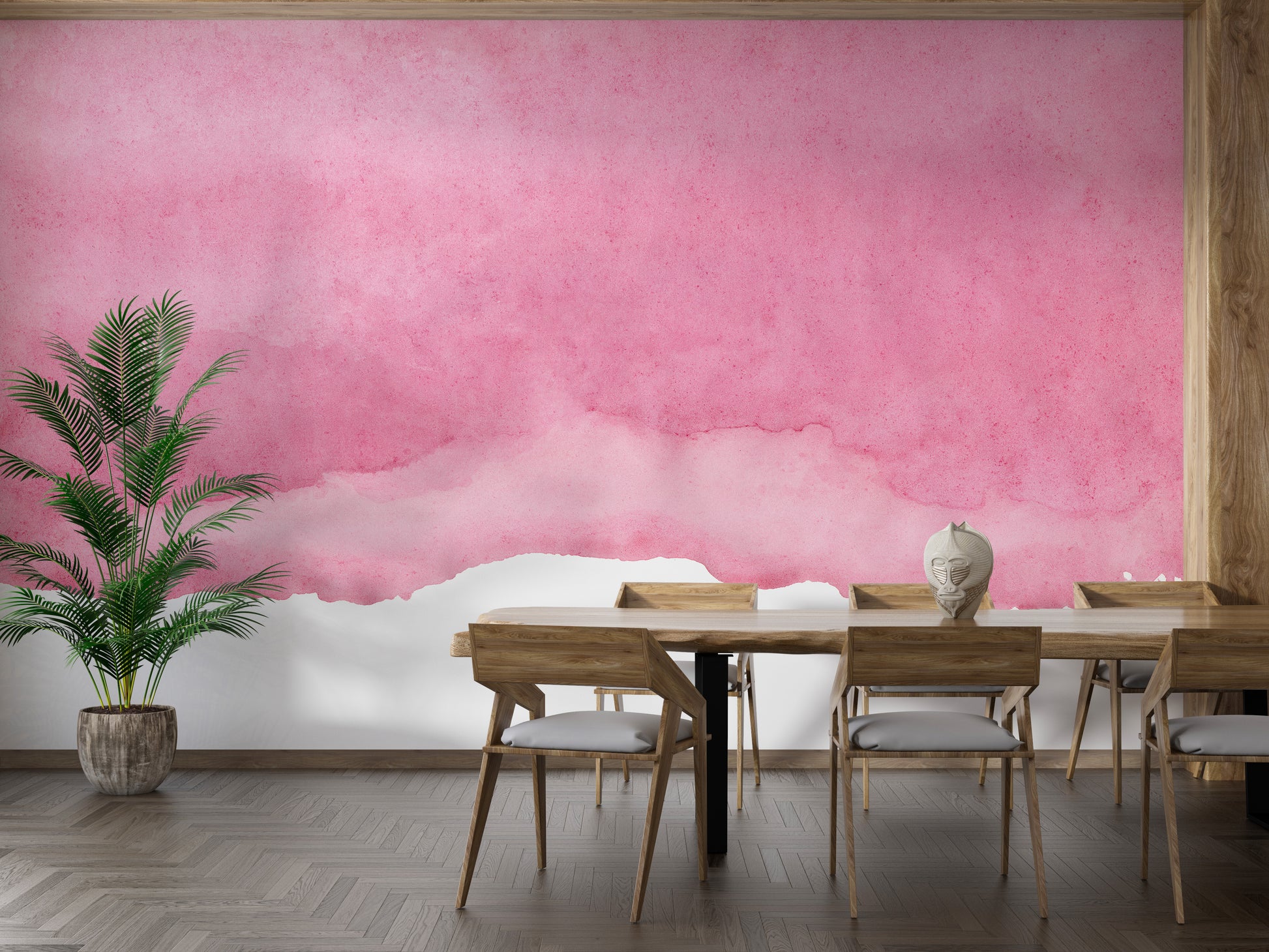Soft pink gradient watercolor wallpaper for walls