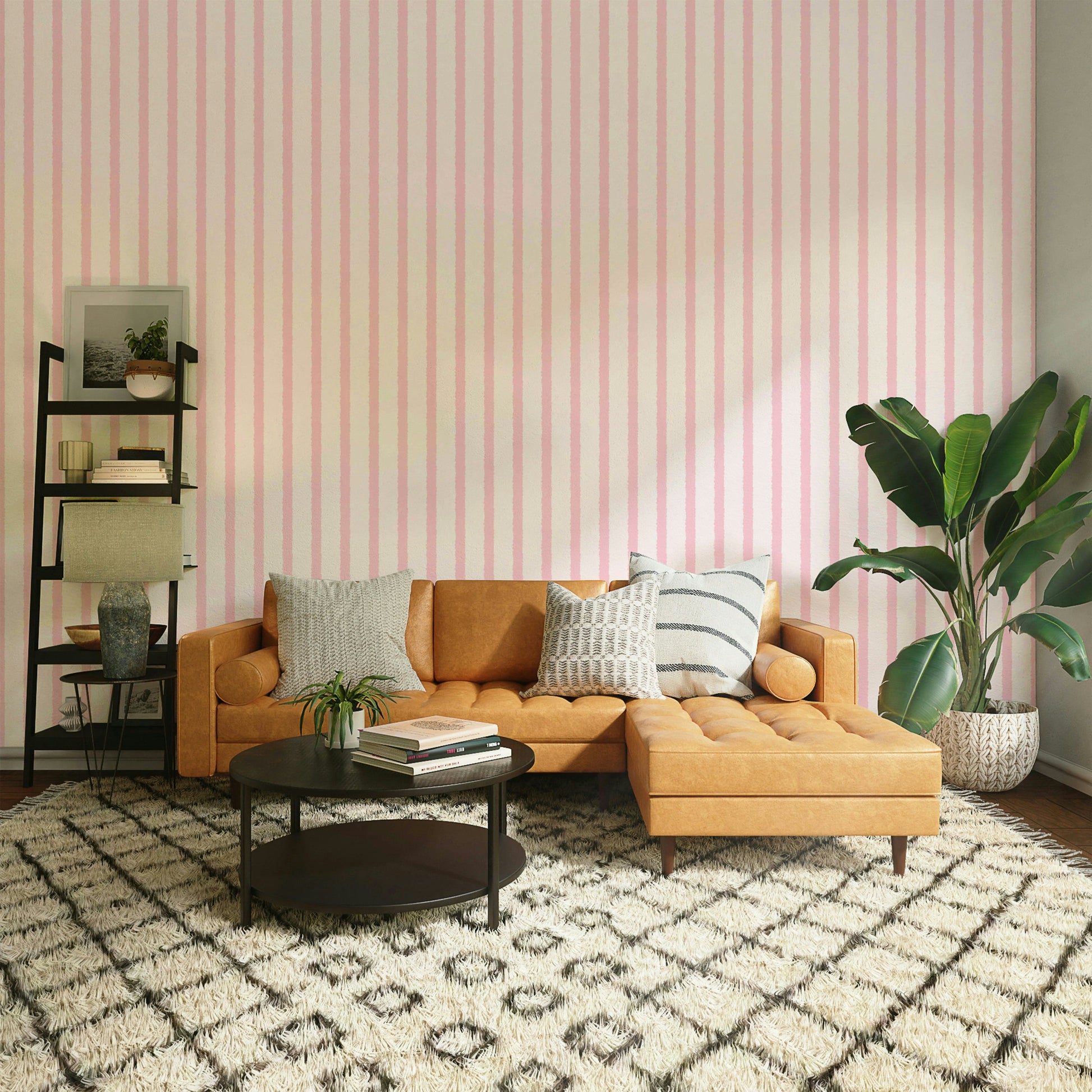 A serene subtle striped wall mural for your decor.

