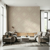 Bold intersecting chevron pattern on Angled Stripes mural art.