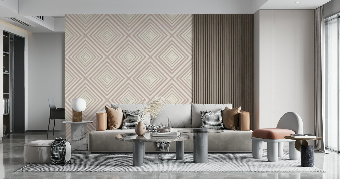 Geometric diagonal lines of Angled Stripes wallpaper design.