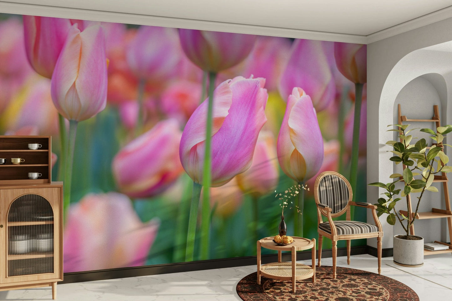 A calm and serene wall covering.

